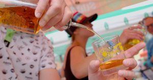 Pouring Suerte Tequila